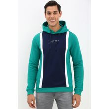 Allen Solly Men Green Hooded Neck Full Sleeves Casual Sweatshirt