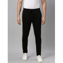 The Indian Garage Co Men Black Slim Fit Solid Knitted Joggers