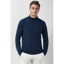 Peter England Men Navy Solid Turtle Neck Sweater