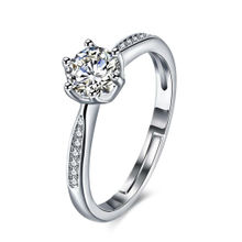 Jewels Galaxy Tantalizing Crystal & Ad Silver Plated Delicate Ring For Women