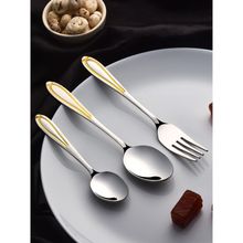 FNS Classic 24 Karat Gold Plated 18 Pcs Cutlery Set with Leatherette Box Packaging