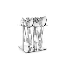 FNS Ignis Stainless Steel Cutlery with Steel Cutlery Hanging Stand (Set Of 25)