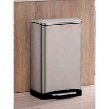 OBSESSIONS Fingerprint Resistant Stainless Steel Step Dustbin with Liner, 12 Litres, Metallic