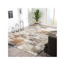 OBSESSIONS Machine Made Abstract Carpet Orange & Cream