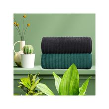 MYTRIDENT Play Gym Organic Cotton Pack of 2 Hand Towel 700 Gsm Brown & Green