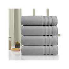 MYTRIDENT Bath Towel Set Cotton 625 Gsm 4 Piece Highly Absorbent Hotel Luxury Grey