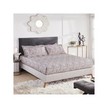 MYTRIDENT King Size Set 400 Tc Supima Cotton 1 Flat Bed Sheets & 4 Pillowcases Suzette