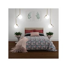 MYTRIDENT 144 TC Queen Bedsheet with 2 Pillow Covers Carnival Collection Mid Summer Rose Blue