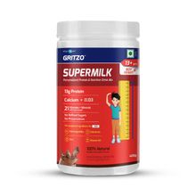 Gritzo SuperMilk Height+ (13+y Boys),13g Protein with Zero Refined Sugar, Double Chocolate, 400 g
