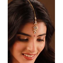 Voylla White Brass Kundan Maang Tika