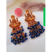 STILEADDA Blue Brass Temple Pair Of Earrings