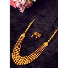 STILEADDA Red Brass Stones Necklace with Pair Of Earrings