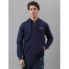 Beverly Hills Polo Club Speckled Knit Hoodie Jacket - Navy Blue
