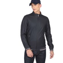 Arrow Sports Men Navy Blue Reversible Solid High Neck Casual Jackets