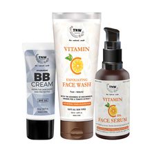 TNW The Natural Wash BB Cream Vitamin C Exfoliating Face Wash & Vitamin C Face Serum Combo