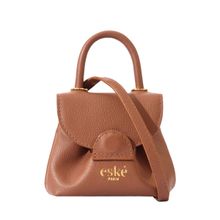 Eske Cognac Color Solid Pattern Nano Bag for Womens