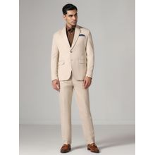 TAHVO Men Notched Lapel Beige Blazer with Pant