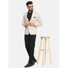 TAHVO Men Notched Lapel Beige Blazer with Pant