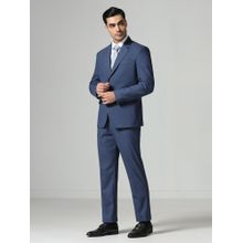 TAHVO Men Notched Lapel Blue Blazer with Pant