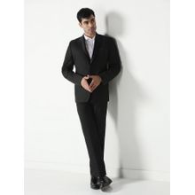 TAHVO Men Peak Lapel Tuxedo Black Blazer with Pant