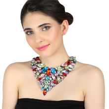 Femnmas Multicolor Stone Studded Statement Necklace