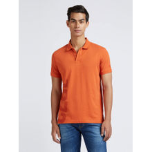 Pepe Jeans Orange Typographic Print Short Sleeve Polo