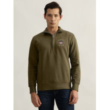 GANT Men Green Solid Collared Full Sleeves Pullover Style Sweatshirt