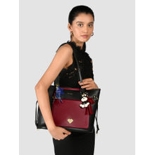 Lililo Black Two Faced Tote Bag with Pouch and Detachable Strap