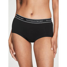 Victoria's Secret Cotton Logo Cotton Boyshort Panty Black