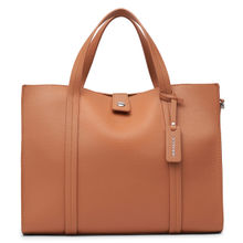 MIRAGGIO Grace Tote Bag with Adjustable & Detachable Sling Strap For Office & Everyday Use- Tan