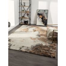OBSESSIONS Brown Abstract Polypropylene Carpet