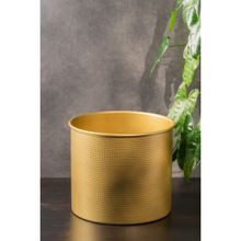 SG Home Gold Solid Patterned Planter