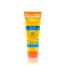 VLCC De Tan Sunscreen SPF 50 PA+++ Gel Creme Fades Tan, Evens Out Skin Tone, Enhances Glow