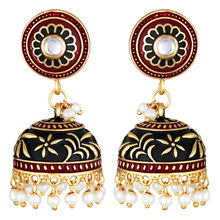 Asmitta Traditional Wear Oxidised Gold Toned Jhumki Earrings And Girls