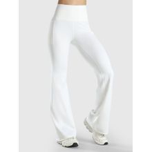 Musclemind Women White Glare Flare Trackpant