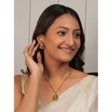 Smars Jewelry Stunning Maa Lakshmi Antique Gold Pendant Set With Lakshmi Earring