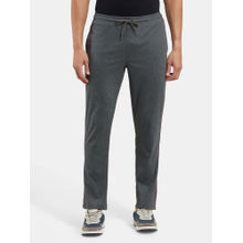 Jockey 9500 Men Super Combed Cotton Rich Regular Fit Trackpant-Charcoal & ShanghaiRed
