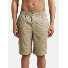 Jockey US88 Men Super Combed Cotton Woven Fabric Bermuda - Khaki Printed