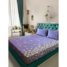 ACKROSS Regal Collection 104Tc Bedsheet with 2 Pillow Covers Ash Blue N White (Queen)