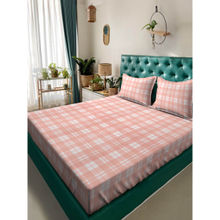 ACKROSS Fusion Collection 104Tc Bedsheet with 2 Pillow Covers Peach (Queen)