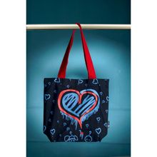 Kanvas Katha Blue Printed Tote Bag