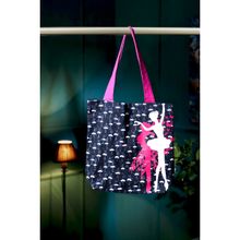 Kanvas Katha Navy Blue Printed Tote Bag