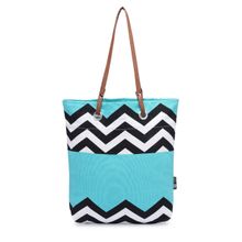 Kanvas Katha Blue Geometric Print Tote Bag