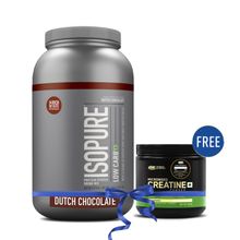 Isopure Whey Protein Isolate Dutch Chocolate With Free Optimum Nutrition Micronised Creatine Powder