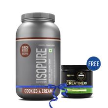 Isopure Whey Protein Isolate Cookies & Cream With Free Optimum Nutrition Micronised Creatine Powder