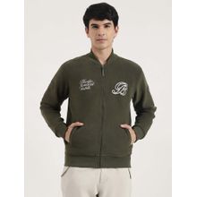 United Colors of Benetton Olive Textured Regular Jacket