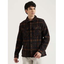 United Colors of Benetton Brown Checks Regular Shacket