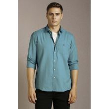 Louis Philippe Blue Solid Slim Shirt