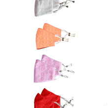 Bellofox White Chikan,Peach Chikan,Light Pink Chikan And Red Chikan Face Mask (Set Of 8)