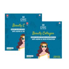 Chicnutrix Beauty Collagen - Marine Collagen & Hyaluronic Acid - Anti-Aging - Citrus - Pack of 2